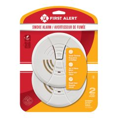 Détecteur de fumée à ionisation, 9 V, 2/pqt