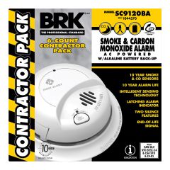 Combo de détecteurs de fumée & CO, câblé, 6/pqt