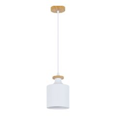 Luminaire suspendu, 1 lumière, Teziel, blanc-bois, 12 cm