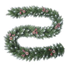 Decorative Garland - 240 Tips - 2.7 m - Frosted Green with Pinecones
