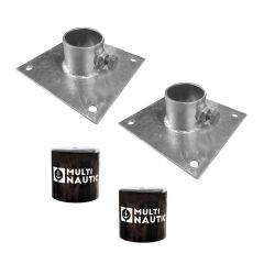 Ensemble de 2 plaques de fond, 6" x 6", avec 2 capuchons, noir