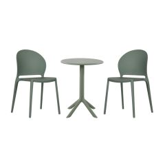 Artemis Bistro Patio Set - 3-Piece - 24" Round Table - Sage