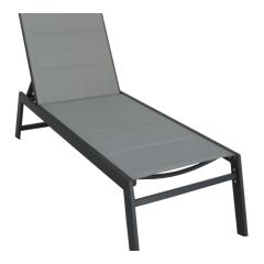 Chaise longue rembourrée, gris