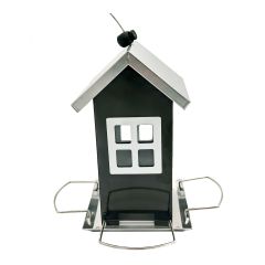 Mangeoire à oiseaux, métal et plastique, 4,7" x 4,7" x 3,5"