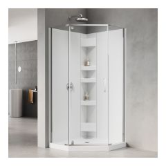 Calliope Shower Kit – 3-Piece Neo-Angle – 36" x 36" – Chrome
