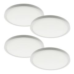 LED Flush Mount Lights - 12" - 24W - White - 4/Pkg