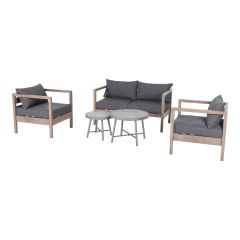Naos Conversation Set - 5-Piece - Steel Frame - Wood-Look Finish