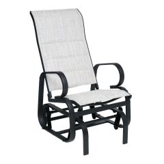 Chaise berçante simple Calais, structure aluminium, rembourrée, gris pâle