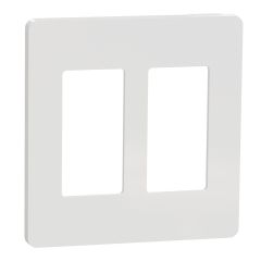 Screwless Wall Plate - Double - White