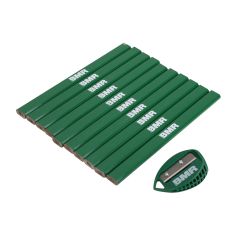 Carpenter Pencil Set - Thick Lead - with Sharpener - 10/Pkg
