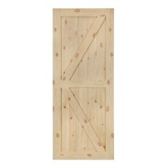 Porte de grange de style K en pin, 33" x 84"