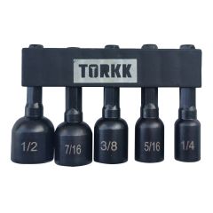 Nut Driver Bit Set -  1/4" to 1/2" - 5-Piece