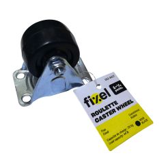 Rigid Caster - Rubber - 1 1/2" - 20kg Load Capacity