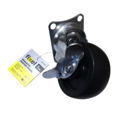 Swivel Caster with Brake - Rubber - 3"- 75kg Load Capacity