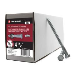 Tire-fond hexagonal, 3/8" x 4-1/2", galvanisé, 50/pqt