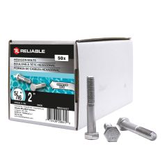 Boulons hexagonaux en acier inox, 5/16" x 2", 50/pqt