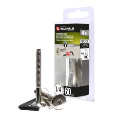 Boulons d'assemblage de type JBC, 1/4" x 60 mm, 4/pqt