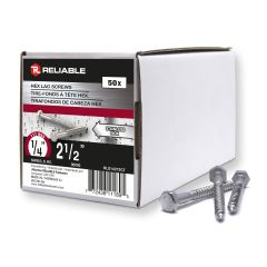 Boulons tire-fonds, 1/4" x 2 1/2", acier inoxydable, 50/pqt