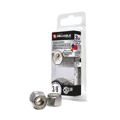 Écrous autobloquant en nylon, 3/8", acier inoxydable, 3/pqt