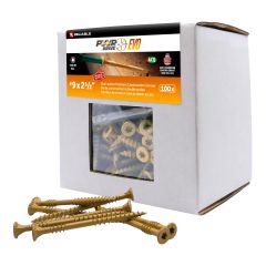 Vis structurales, #9 x 2 1/2", double action, tan, 100/pqt