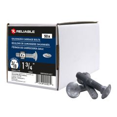 Boulons de carrosserie, 3/8" x 1 3/4", galvanisé à chaud, 50/pqt