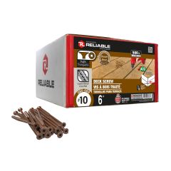 Vis à bois traité, #10, 6", gros filet, brune, 500/pqt