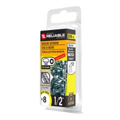 Wood Screws - #8 x 1/2" - Coarse Thread - 20/Pkg
