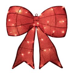 LED Lit Bow - 19" - 35 Lights - Battery Operated