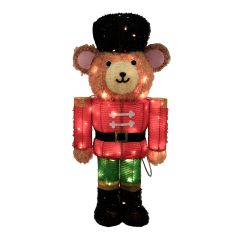 LED Nutcracker Bear - 35" - 60 Lights - Warm White