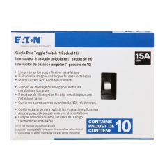 Interrupteur à bascule unipolaire, 15 A 120 V, blanc, 10/pqt