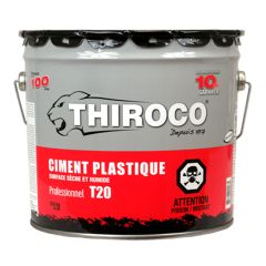 THIROCO Professional Plastic Cement CR-20 - Dry and Wet Surfaces - Black - 13.6 kg