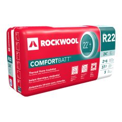 Laine minérale Rockwool ComfortBatt, R22, 23" x 47" x 5 1/2", 37,5 pi²
