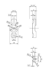 Bouton-poucier, zinc, 1,75", 4/pqt