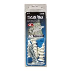 WallDriller Nylon #8L  (+ Screws) Anchors (4)