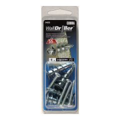 WallDriller Zinc #8L  (+ Screws) Anchors (4)