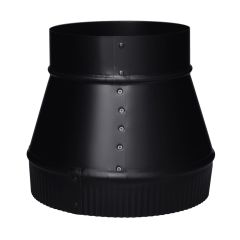 Raccord d'évasement, Grande extrémité plissé, Noir mat, Cal. 24, 6" x 8"