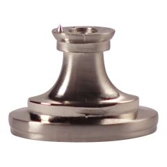 Bouton transitionnel en métal Mascouche, nickel brossé, 25 x 39 mm