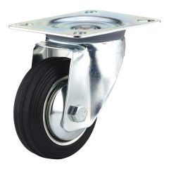 Euro Series Industrial Rubber Casters - Model: Swivel - 3 1/8"