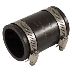 Manchon flexible avec colliers, 6" x 6", noir