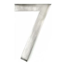Numéro de maison de style moderne #7, nickel satiné, 1/4" x 3"