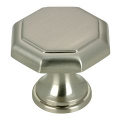 Bouton traditionnel en métal Marseille, Village, nickel brossé, 30 mm