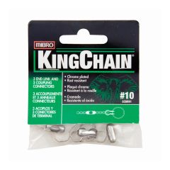 Maillon d'extrémité et couplage pour chaînette à billes, #10, chrome, 3/pqt