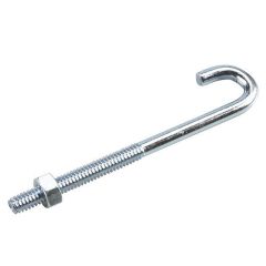Boulon en J avec écrou, 1/4" x 4"