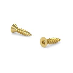 Brass-Plated Wood Screws - Flat Head - #5 x 3/4" - 20/Pkg