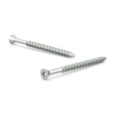 Zinc-Plated Wood Screws - Flat Head With Nibs - Zinc - 1 1/4" - 100/Pkg