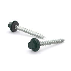 Vis à métal pour les toits, tête hexagonale avec rondelle en acier et néoprène, #9 x 1 1/2", 100/pqt