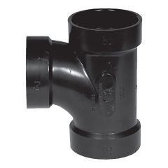 Té sanitaire en ABS DWV, 2", femelle, noir