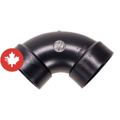 Coude 90° en ABS DWV, 4", femelle, noir