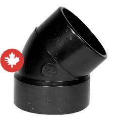 Coude 45° en ABS DWV, 3", femelle, noir