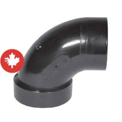 Coude 90° ABS DWV, 2", fem. x mâle, noir